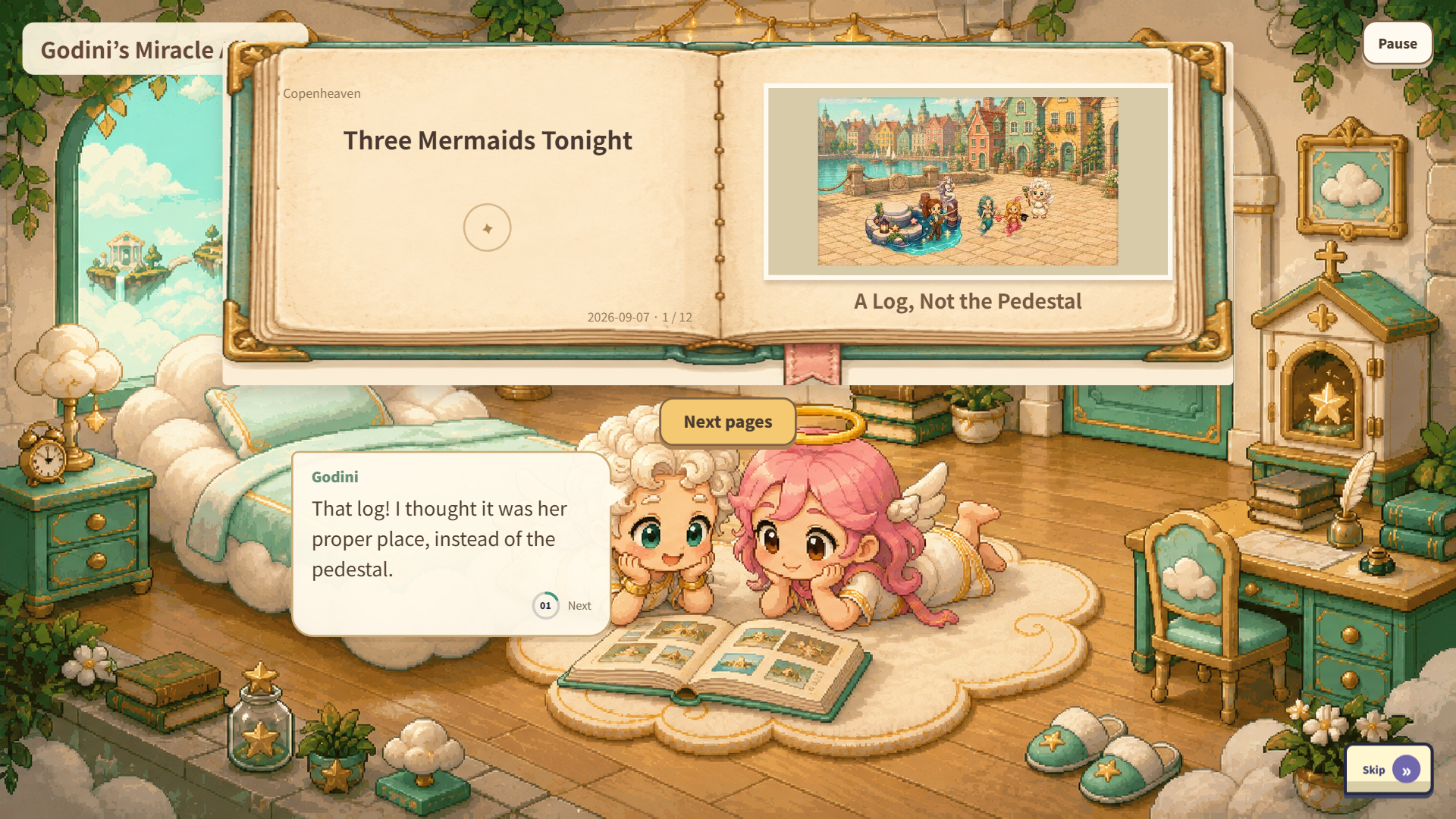Godini and Cludy look through their miracle album together